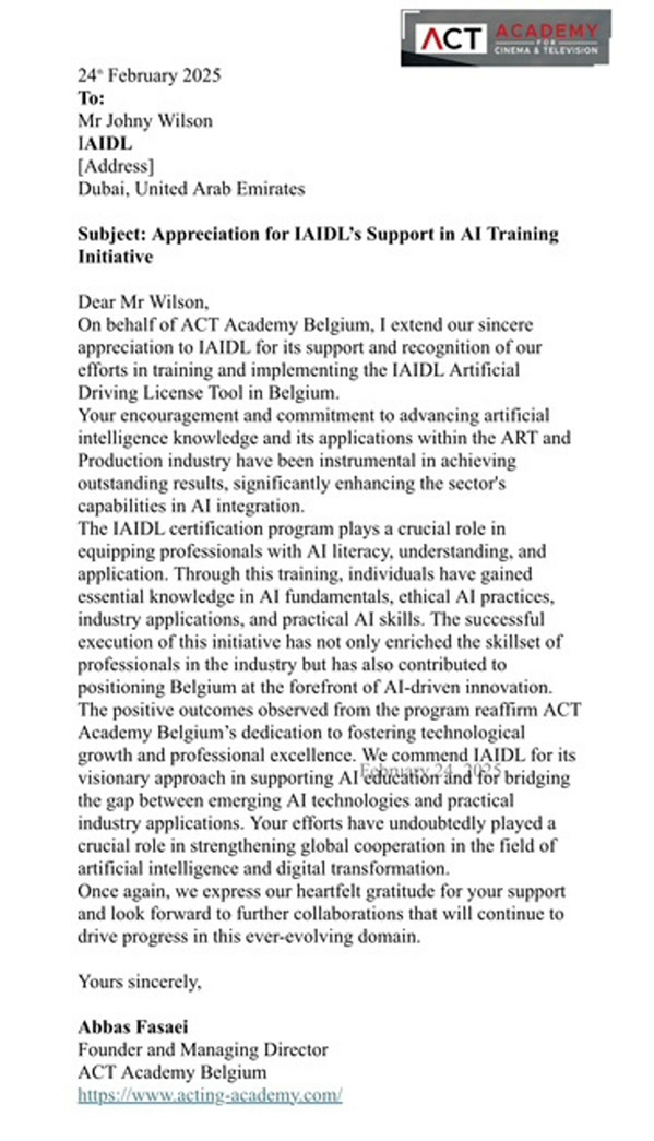 Support for AI training in media and creative industries
