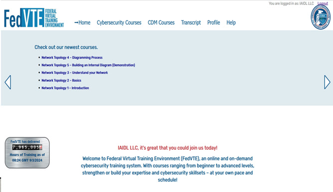 Recognition from U.S. Federal cybersecurity training platform